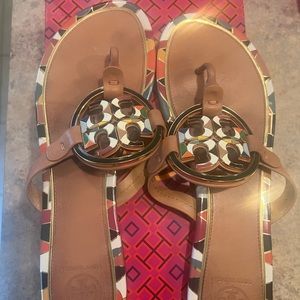 Tory Burch Multi color Enamel Miller Sandal size 9.5